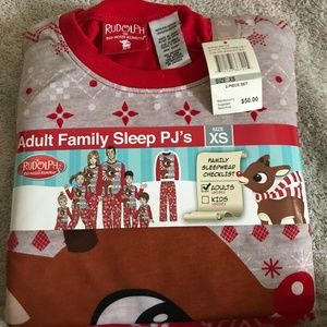 Adult XS Rudolph the Red Nose reindeer PJ'S.